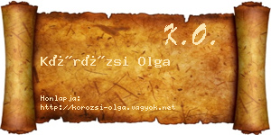 Körözsi Olga névjegykártya