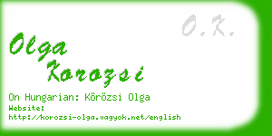 olga korozsi business card